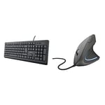 Trust Taro Wired Keyboard with Trust Verto Wired Ergonomic Mouse