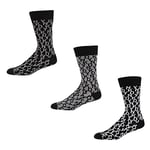 DKNY Men's, Smart, Cotton Rich, Designer Ankle Socks, Black/White, One Size (Pack of 3)