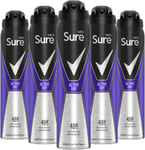 5 X 250Ml Sure Men Active Dry 48H Anti-Perspirant Deodorants