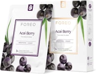 FOREO Acai Berry Firming Sheet Mask for Dry and Aging Skin, 3 Pack, Hydrating, A