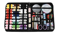 Mini Sewing Kit for Home, Travel, Camping and Emergency. Best Gift for Adults, Girls, Kids and Beginners. Portable Compact Sew Supplies Set. Expansive Case with 100 Extra Pins and Safety Pins. (Large)