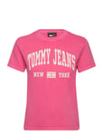 Tjw Reg Washed Varsity Tee Ext *Villkorat Erbjudande T-shirts & Tops Short-sleeved Rosa Tommy Jeans