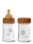 Plastic Free Baby Glass Bottle 150 Ml - 2 Pack Baby & Maternity Baby Feeding Baby Bottles & Accessories Baby Bottles Orange HEVEA