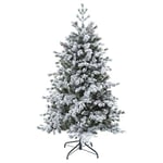 FEERIC CHRISTMAS - Sapin de Noël Artificiel Vert floqué enneigé qualité Premium H 180 cm Collection Yukon
