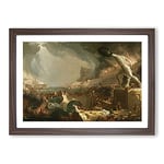 Big Box Art Course of The Empire Destruction by Thomas Cole Framed Wall Art Picture Print Ready to Hang, Walnut A2 (62 x 45 cm)