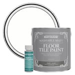 Rust-Oleum White Washable Matt Floor Tile Paint - Chalk White 2.5L