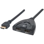 Manhattan Cat5e/Cat6 Extender (prologer Le 1080p HDMI Signal jusqu'à 60 m) Sélecteur HDMI 2 entrées Schwarz