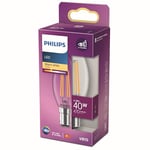 Philips ampoule LED Flamme B15 40W Blanc Chaud Claire, Verre