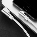 Lightning kabel til iPhone / iPad - Vinklet - 3A - Sølv - 2 m
