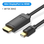 4K 30Hz-Noir - 1.5m - câble Mini DisplayPort vers HDMI, 1080P, mâle vers HDMI, pour HDTV, Apple, MacBook, Mini DP vers HDMI