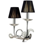 Inspired Lighting - Inspired Mantra Acanto Lampe de table à 2 ampoules E14, chrome poli avec abat-jour noirs