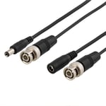 DELTACO coaxial cable with BNC and power, BNC m - m, 2,1mm, 25m, black