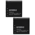EXTENSILO 2x Batteries compatible avec Casio Exilim EX-Z300, EX-Z300BK, EX-Z300PK appareil photo, reflex numérique (1250mAh, 3,7V, Li-ion)