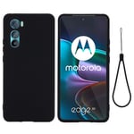 Motorola Edge 30 5G Soft Silicone with strap deksel - Svart