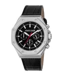 Roberto Cavalli RC5G047L0035 Mens Quartz Stainless Steel Black Leather 10 ATM 43 mm Watch - One Size