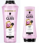 Schwarzkopf Gliss Liquid Silk Shampoo+Conditioner SET For Dull Brittle Hair NEW