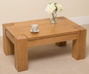 Kuba Chunky Small Oak Coffee Table | Natural Oak Wood Occasional Table
