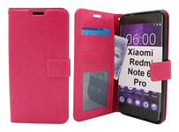 billigamobilskydd.se Crazy Horse Wallet Xiaomi Redmi Note 6 Pro (Hotpink)