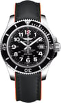Breitling Watch Superocean II 42 Leather Black Orange