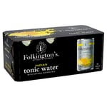 Folkington's Tonic Water, Indian Tonic, 24 Cans, Mix with Gin Botanicals, Artisan Botanical Mixer, 24 x 150 ml