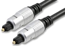 PRO SIGNAL PSG00878 TOSLink Optical Audio Lead Male to Male, 2m Black
