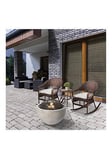 Teamson Home Wood Burning Concrete Style Bbq Grill/Fire Pit