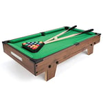 Power Play | Pool Table Game, Portable Wooden Classic Games Table, Indoor Outdoor Game for Kids and Adults, Brown 25inch