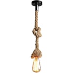 Vintage Stil Hänglampa i Hamparep med Enkeltuttag och 100cm Längd (AC 220V, E27, Glödlampa ingår ej) för Restaurang, Bar och Cafébelysning