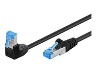 Goobay - Patch-Kabel - Rj-45 (Hane) Vinklad Till Rj-45 (Hane) Rak - 50 Cm - 6 Mm - Sftp, Pimf - Cat 6A - Halogenfri, Rund, Tvinnad - Svart