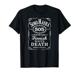 Simo Hayha Finnish Finland Suomi Sisu Vintage Whiskey Label T-Shirt