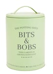 The Potting Shed Sage Green Round Metal Garden Storage Tin Box Container with Lid (Single)