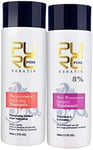 PURC 8% Brazilian Keratin Hair Treatment + Purifying Shampoo Set Straightening f