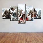 hgjfg Canvas Picture Assassin's Creed V2-5 Piece - 150x80cm - 5 Part Panels - Ready to Hang - wall art print - Completely framed - Image printed - art on canvas - Home Modern Decor