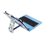Silver HT Étui universel imprimé avec clavier pour tablettes de 9 à 10,4 pouces, câble micro USB/type C Pixel Gamer