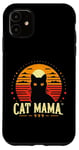Coque pour iPhone 11 Chat noir Maman Mama Retro Wildlife Happy Mother's Day 2024