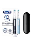 Oral-B Io3 Matt Black &Amp; Ice Blue (Duo Pack + Travel Case)