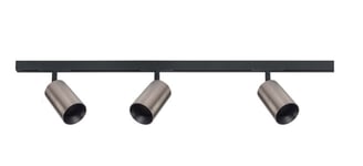 Designline Tube Pro komplett 1 meter spotskinne med 3 spotter GU10 - Svart/Titanium