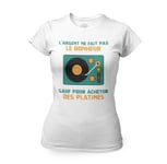 T-Shirt Femme Col Rond Platines Vinyle Dj - L'argent Ne Fait Pas Le Bonheur Musique