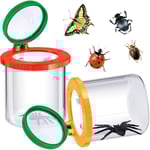 2 st insektsburkar med förstoringsglas, insektsbehållare, insektsburk för barn, barn, vetenskap (slumpmässig färg)