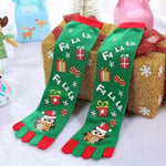 5 Toes Socks Winter Warm Christmas Gift (dark Green)