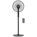 Cozytek 14inch Oscillating Pedestal Standing Fan, Remote Control & Timer 1 – 18Hrs, 50W, 3 Speed, Adjustable Pedestal Fans Stand 67-129cm (BLACK)