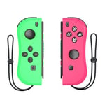 Paire de manettes compatible pour Nintendo Switch Joy-Con contrôleurs de jeu produit générique - Vert Néon et Rose Néon