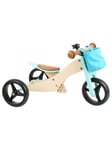Small Foot - Wooden Tricycle and Balance Bike 2in1 Turquoise