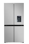 SIA 4 Door Fridge Freezer In Silver, 490L, Inverted Motor With Non-Plumbed Water Dispenser SXD505IX