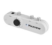 Maxview MXL008 12v or 24v 2 Way TV/FM/DAB Signal Booster with 19dB Variable Gain for Caravans, RV Motorhomes, HGV Trucks, Campervans
