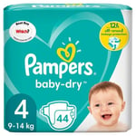 Pampers Baby-Dry Nappies, Size 4 (9-14kg) Essential Pack (44 per pack)