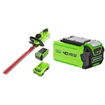 Greenworks Taille-Haie à Batterie G40HT61K2 (Li-ION 40 V 61 cm Longueur de Coupe 27 mm & Greenworks Batterie G40B2 (système de Charge Rapide Li-ION 40V 2Ah sans Auto-décharge