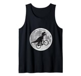 dinosaur with bike and moon on head; Designe Men's and Women Tank Top