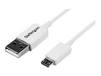 StarTech.com Câble Micro USB 1 m - A vers Micro B - Cordon Micro USB 2.0 - 1x USB A (M) 1x USB Micro B (M) - Blanc 1m - Câble USB - Micro-USB de type B (M) pour USB (M) - USB 2.0 - 1 m - moulé -...