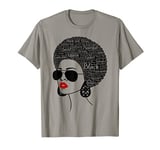 Black History Month African American Hair Word Art T-Shirt